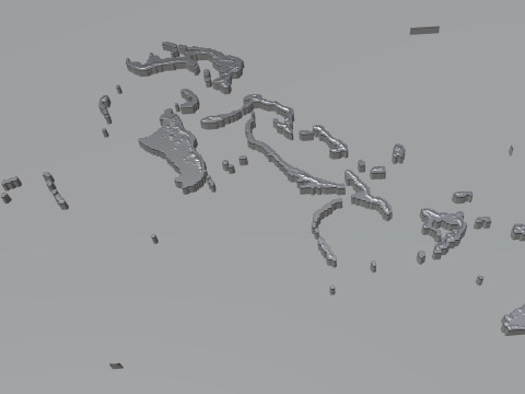 Bahamas Terrain Map 3D Model
