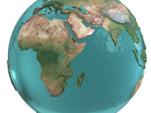 Earth Water 3D Globe No Cloud 3D-Modell