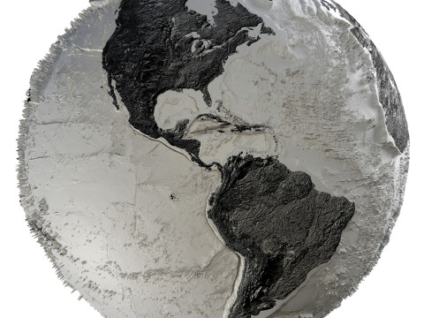 Earth Hill Shade Map Globe 3D-Modell