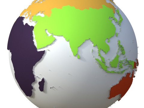 Earth Continents Globe 3D-Modell