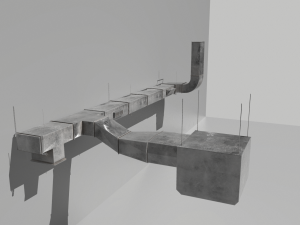 air ducts modular ventilation system 3D Model