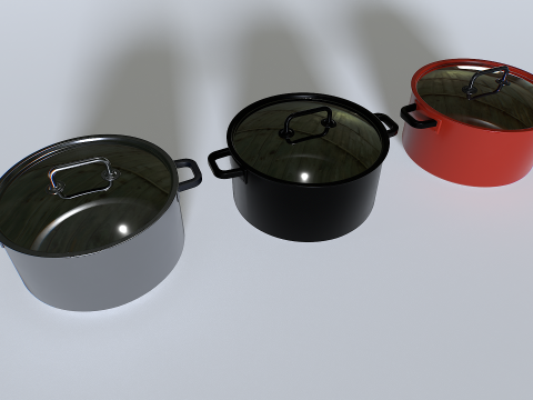 Cooking pot set 1 3D Model