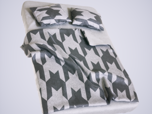 bed with pillows 3Dモデル