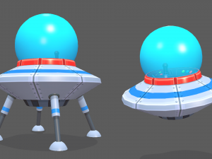 spaceship flying saucer animated 3Dモデル