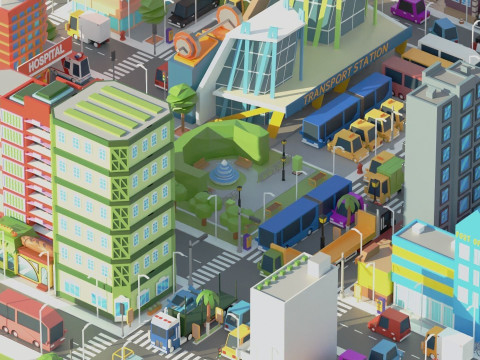 Simple Poly City 2 3Dモデル
