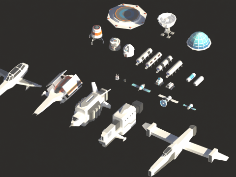 Space Icons Low-poly 3Dモデル