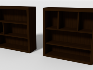wooden bookshelf set 1 3Dモデル