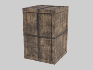 low poly wooden crate 4 3D Model