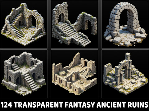 124 Transparent Fantasy Ancient Ruins CG Текстури