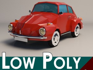 low-poly cartoon vw beetle 3D मॉडल