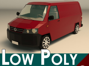 low poly transporter van 04 3D Model