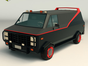 low poly a-team van 3D Model