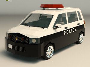 low poly police van 05 3D Model
