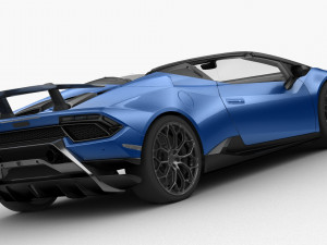 lamborghini huracan performante spyder 2019 - hq interior 3D 模型
