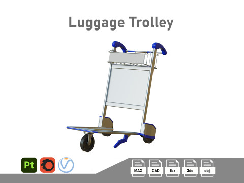 Luggage Trolley 3D Model