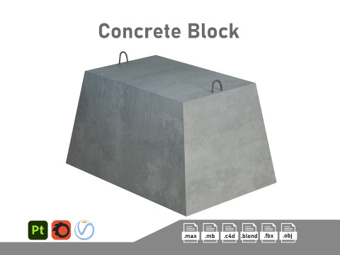 Concrete Block 3D Model