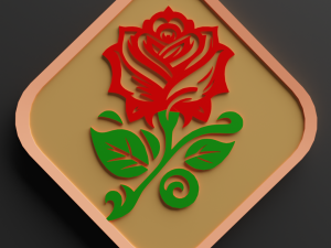 ROSE KEYCHAIN 3Dプリントモデル
