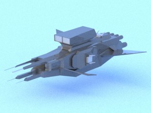 low poly spaceship - perun 3Dモデル