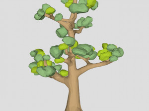 low poly huge ash tree spring Modello 3D