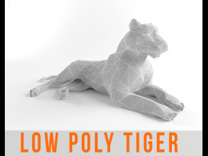 tiger and lion low poly mammal wild africa animal lowpoly low-poly 3Dモデル