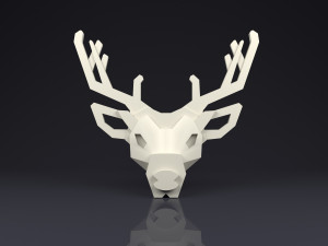 brooch head deer low poly 3Dプリントモデル