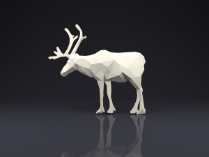 brooch elk low poly 3Dプリントモデル