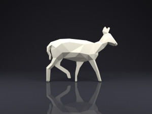 brooch doe low poly 3Dプリントモデル