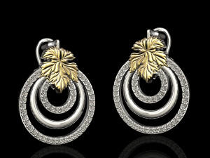 leaf earrings 3D प्रिंट मॉडल