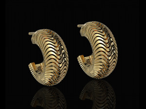 deep waves earrings 3D प्रिंट मॉडल