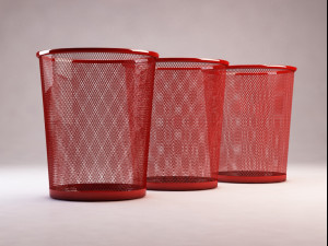 bin---wastepaper basket with iron mesh Model 3D