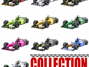 Formula car collection 3D-Modell