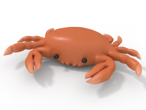 crab rigged orange Modèle 3D