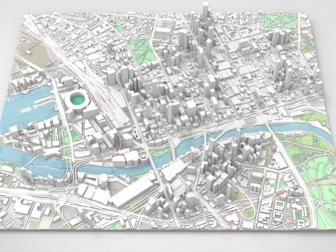 Cityscape Melbourne Australia 3D-Modell