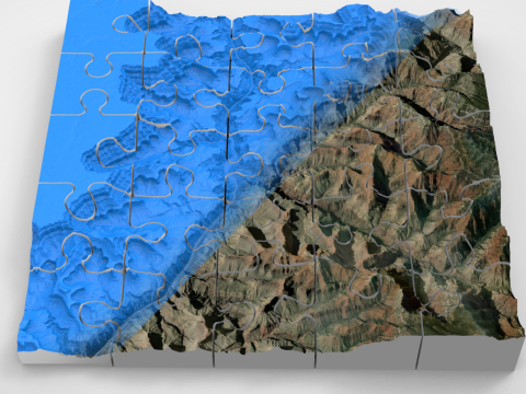 Puzzle Mountain landscape The Grand Canyon Arizona USA 3Dモデル