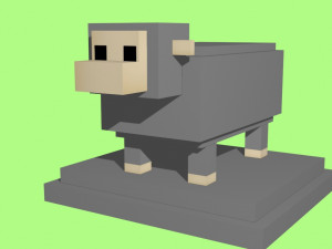 voxel sheep - model 15 Modèle 3D
