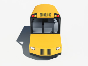 cartoon low poly school bus 3D Model