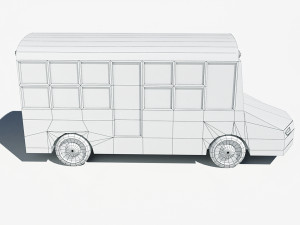 cartoon low poly school bus 3D Model