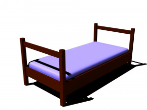 simple bed 3D मॉडल