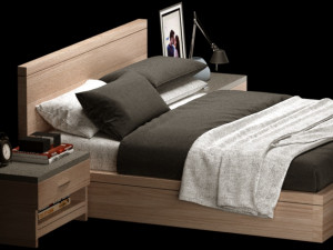 Double bed modern 01 3D मॉडल