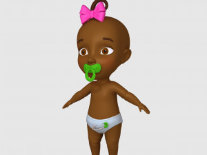 black baby cartoon 3D Модель