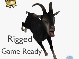 low poly rigged back goat sheep Modèle 3D