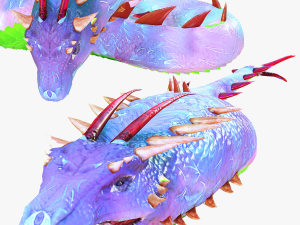 DOWNLOAD BASILIK 3D MODEL ANIMAL PYTHON BASILIK FANTASY DINOSAUR RAPTOR SNAKE DEMON DEVIL REPTILE 3D Модель