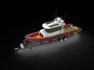 Patrol Boat with trailer 3D Модель