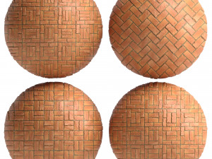 materials 7- brick tiles pbr in 4 patterns CG Dokuları