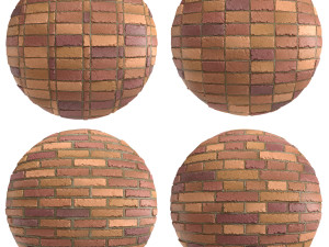 materials 9- brick tiles pbr in 4 patterns CG Dokuları