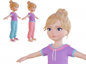 Cartoon girl blonde 3D Модель