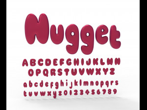 Nugget Alphabet and numbers 3D Модель