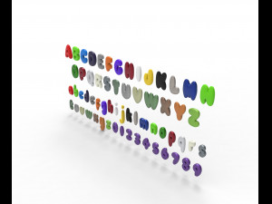 Nugget Alphabet and numbers 3D Модель