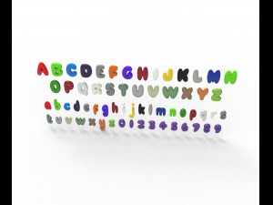 Nugget Alphabet and numbers 3D Модель