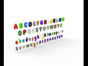 Nugget Alphabet and numbers 3D Модель